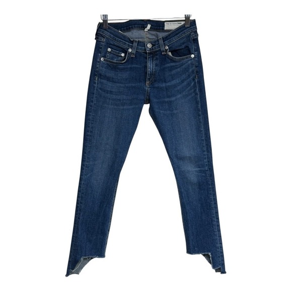 rag & bone Denim - Rag & Bone Capri Women's Jeans Size 28 Blue Denim Frayed‎ Hem Cropped